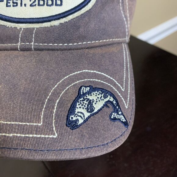 Anglers EST. 2000 Logo Ball Cap Hat Strapback, Attitude Brand MTN View, AR Gray - Picture 3 of 9